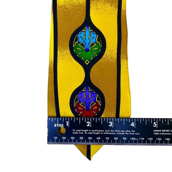 Ruch Limbaugh No Boundaries Collections Yellow Multicolor Silk Patterned Tie - Picture 7 of 7